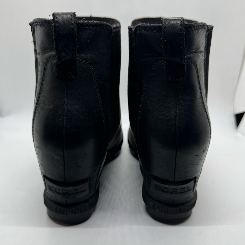 Sorel Women’s Joan of Artic Wedge II Chelsea Boots Colorblock Brown Black Sz 7.5 - Picture 7 of 10